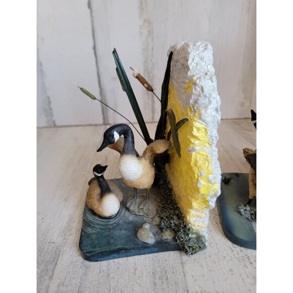 Unique Landscape goose duck pond book end set bird home decor - Picture 8 of 11